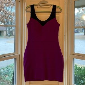 Like New! Purple-y Fuchsia Body Con Mini Dress.